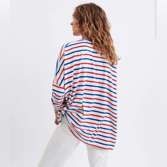 NWT MERSEA Catalina Slub Tee - Red, White, and Blue Stripes OSFM - Picture 5 of 12